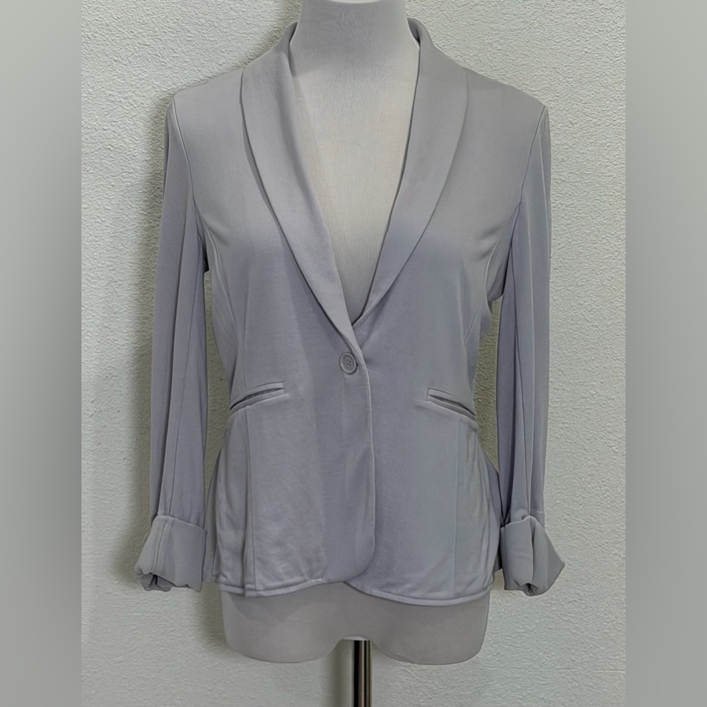 NEW Armani Exchange A|X Women's Blazer Medium Gray Sheer Back Lightweight Jacket